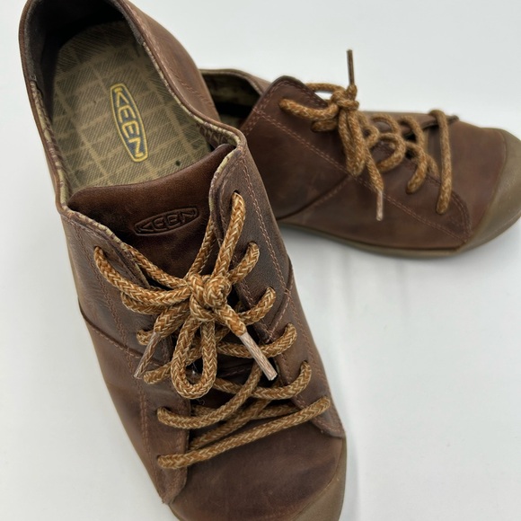 Keen Lace Up Shoes Leather Oxford Brown Womens Size 8.5 Sneakers - Picture 4 of 7